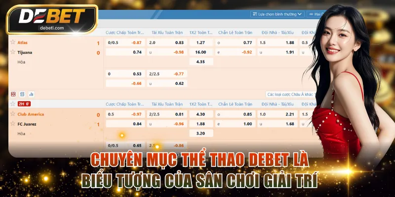 Chuyên mục thể thao DEBET là biểu tượng của sân chơi giải trí